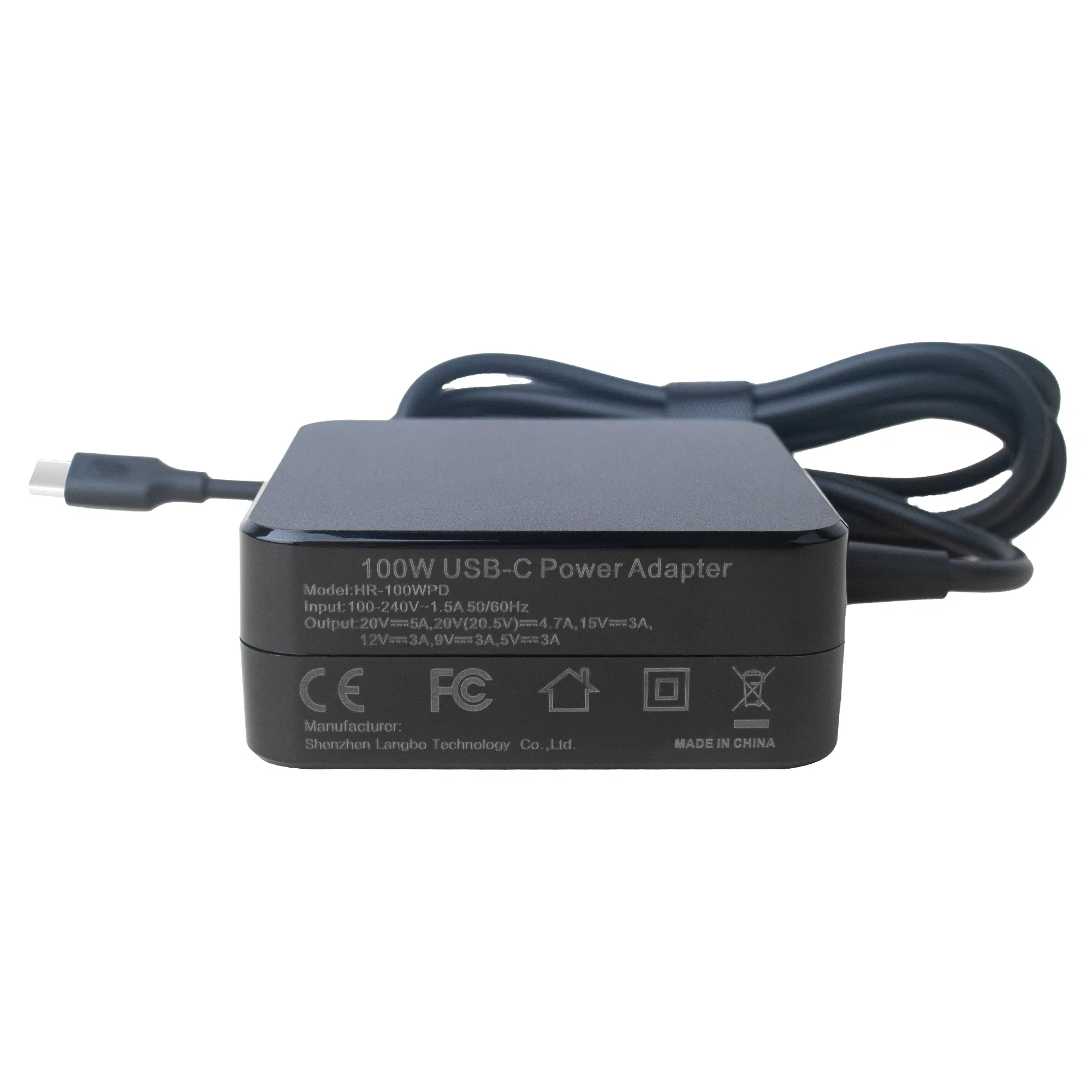 100W USB-C Power Adapter USB-C Charger HP Laptop Charger RoHS AC Adapter USB-C Power Adapter 12V DC Adapter Switching Power Adapter Type-C Pd Power Chargers