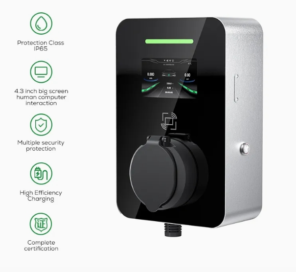 7kw/11kw/22kw 3 Phase Type 2 IP 66 AC EV Charger Wallbox Electric Vehicle Charging Station Commercial Version