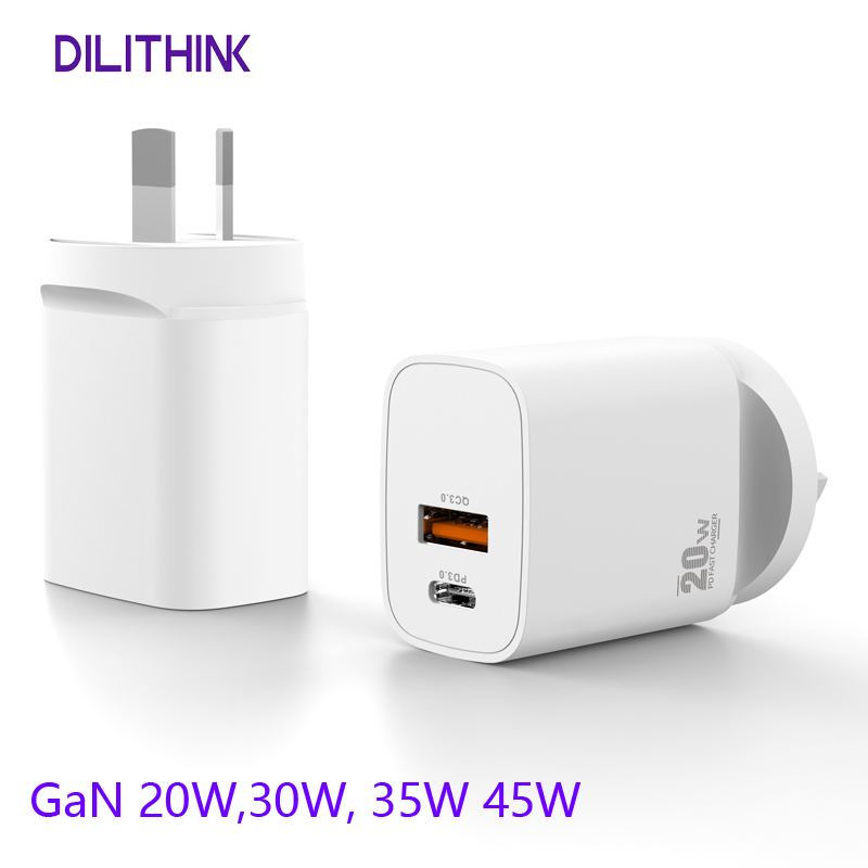 Accept Custom Original Travel Power Adapter 20W USB C Singer Port Type iPhone Plug Quick Fast Charger with Pd Cable