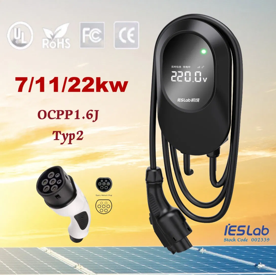 Factory Price EV Charge CE Ocpp1.6 WiFi 4G RFID Type2 GB/T IP54 3 Phase 7kw 22kw AC Electric Vehicle EV Car Charger Charging Points