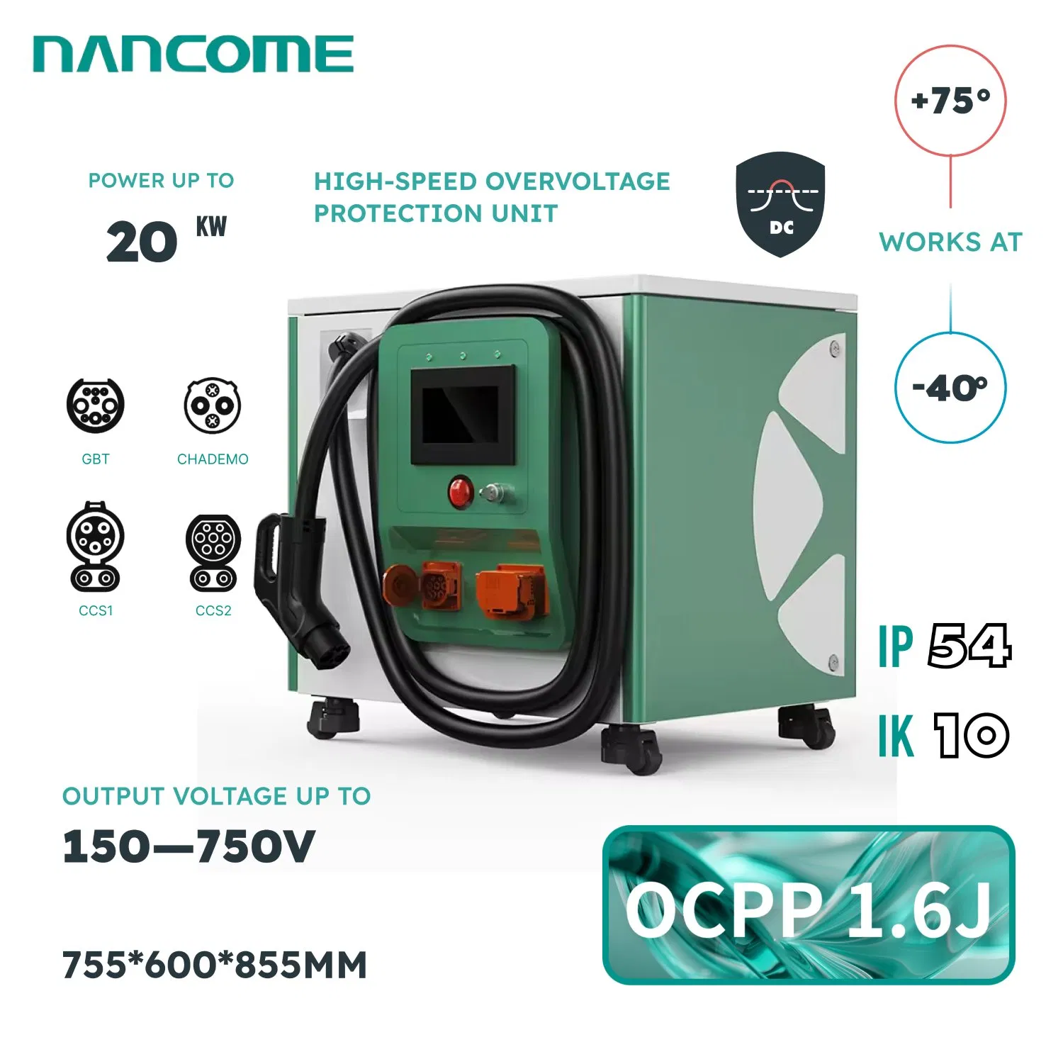 Roadside Assistance Fast DC Car EV Chademo Charging Station for Electric Car