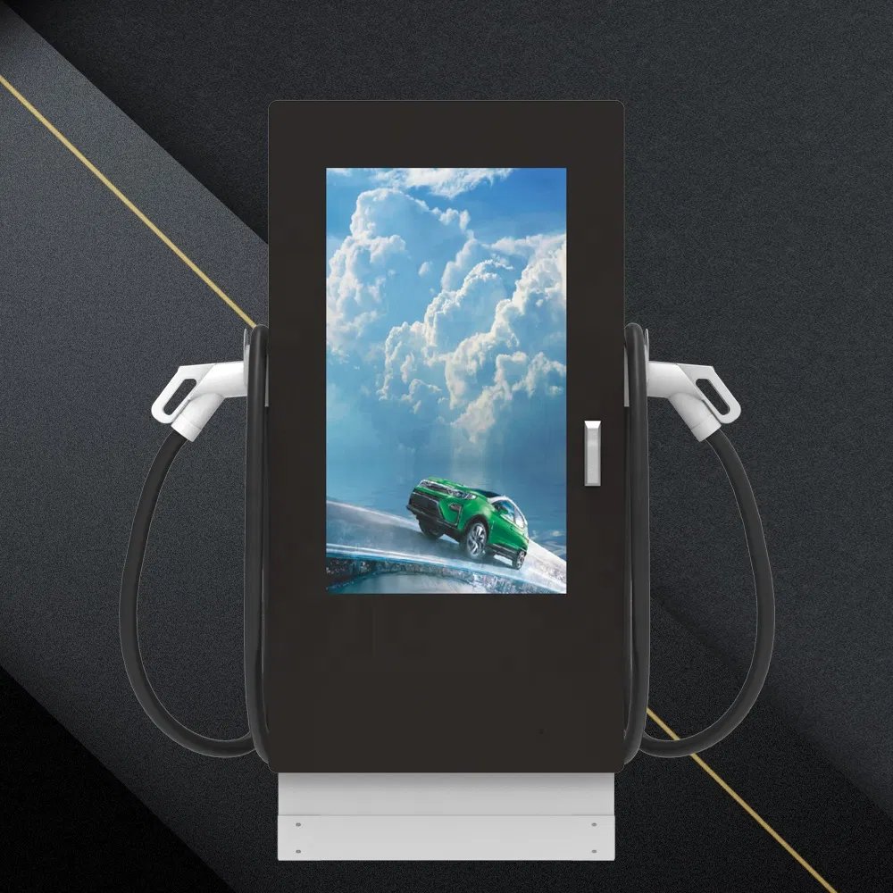 Large Advertising Screen 60kw DC Fast EV Charger CCS Charger Commercial Car Charging Station Dual-Ports 120kw 160kw Ocpp1.6j