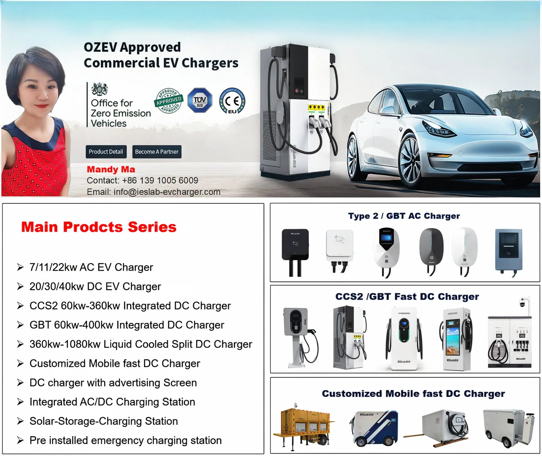 Electric Car Vehicle Battery Fast DC EV Charger Charging Station with CE Ocpp CCS2 Gbt Adapter 3 Phase Dual Ports for EV Cars