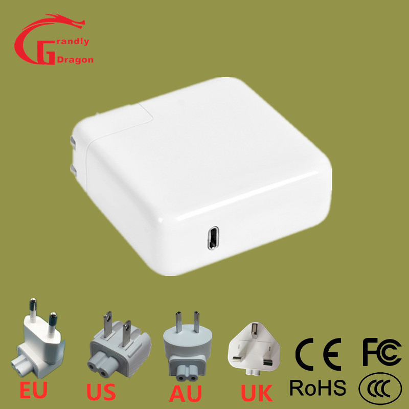 Factory USB C 61W Laptop Power Adapter EU Us UK Au Plug Pd3.0 QC3.0 1.8m DC Cable 30W 67W 87W 96W Type C Pd Charger for Apple MacBook PRO Air