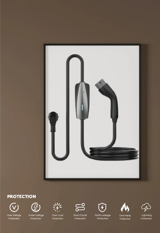 Guhe IP54 Portable EV Charger 3.5kw with UK/EU/Industrial Socket Stactic Contactor Single Phase Type 2.