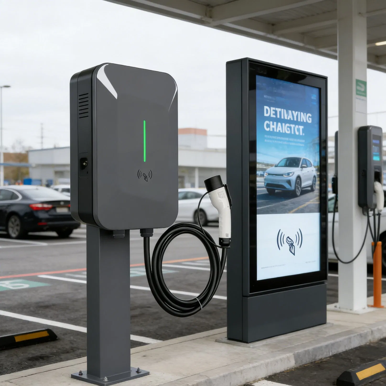 Dual-Port 22kw EV Charging Station with LCD Screen &amp; Ocpp