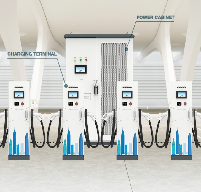 240kw-960kw Split Fast DC EV Charger 1 Power Cabinet + 2/4/6 Charging Piles Gbt/CCS/Chademo