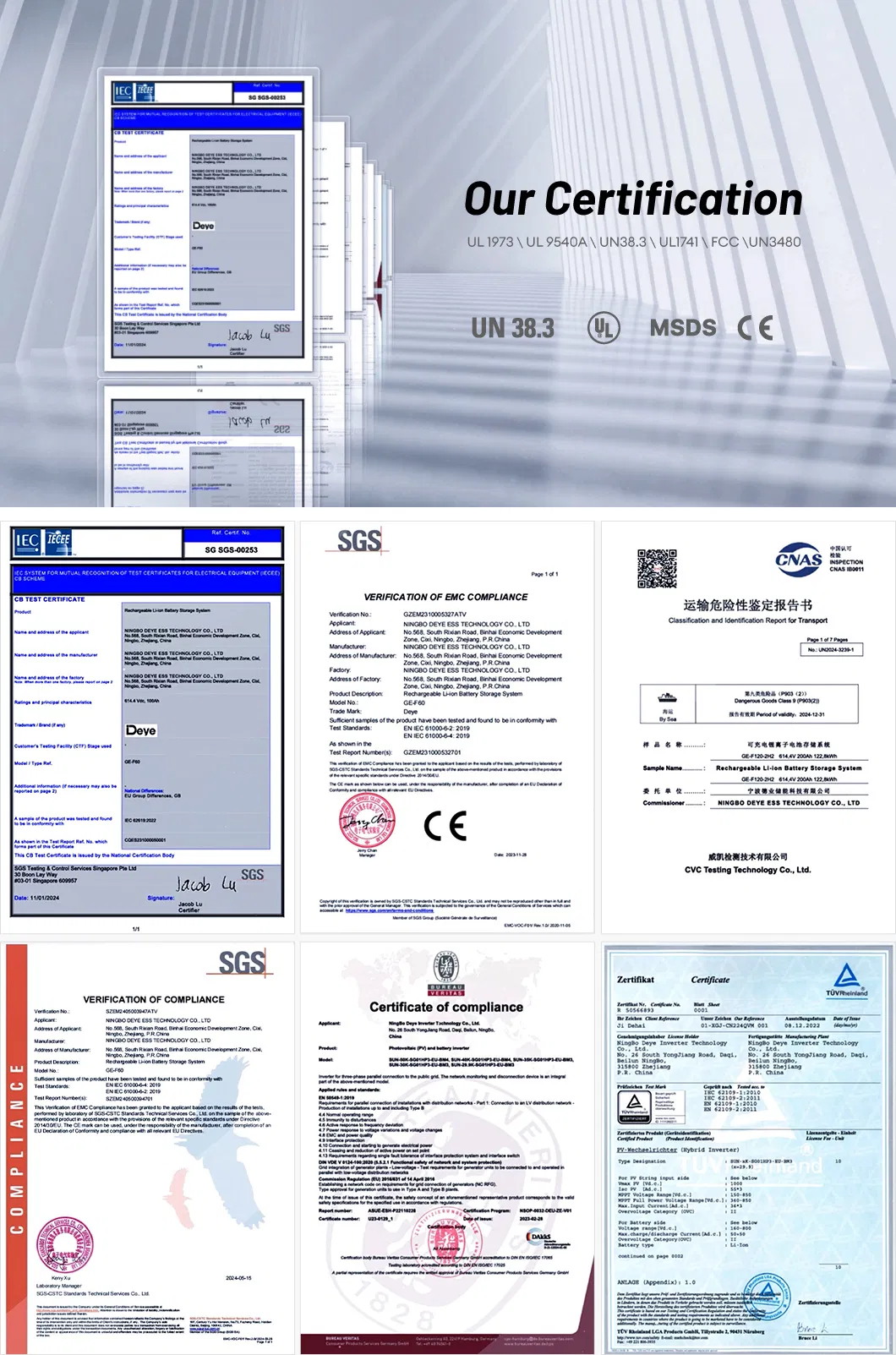 Product Certifications