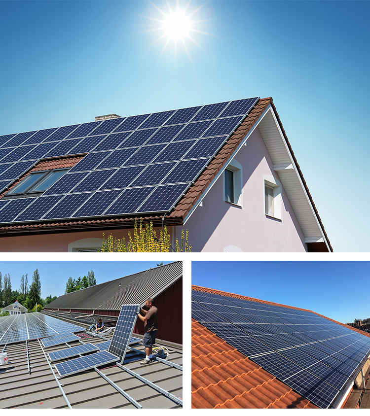 25 Years Lifespan 3kw 5kw 6kw 7kw 8kw 9kw 10kw Rooftop on Grid Solar Energy System