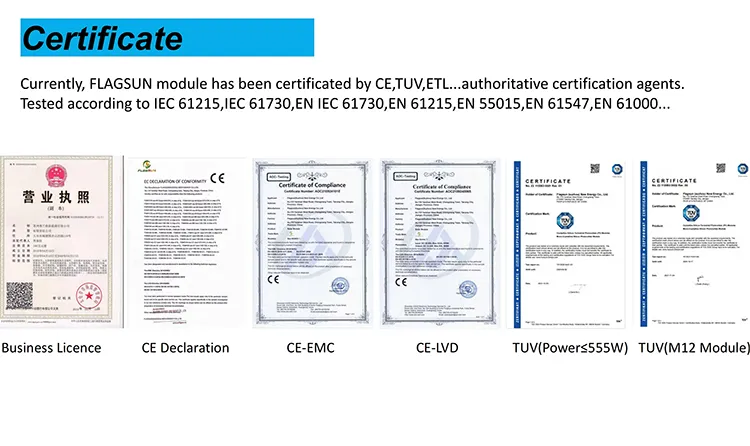 Certifications ISO CE TUV