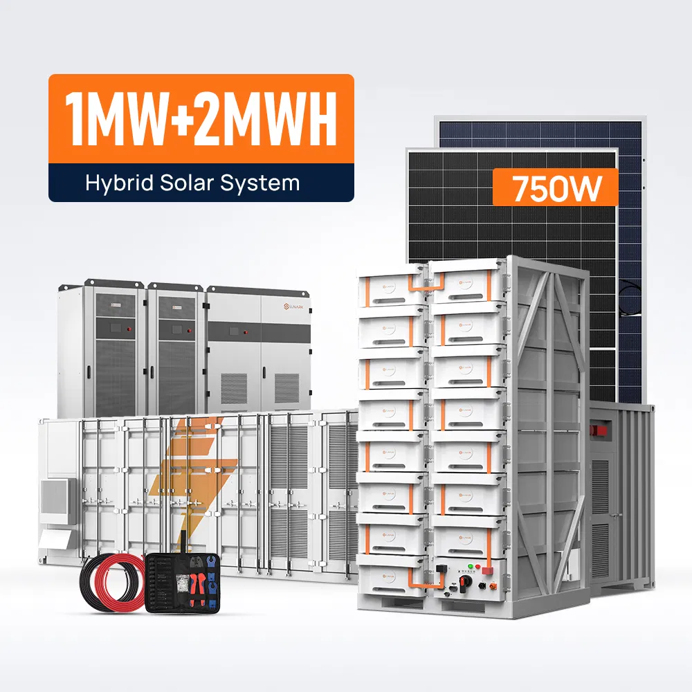 Industrial Energy Storage System 1MW 2mwh Hybrid Solar Power System with EMS Remote Monitoring