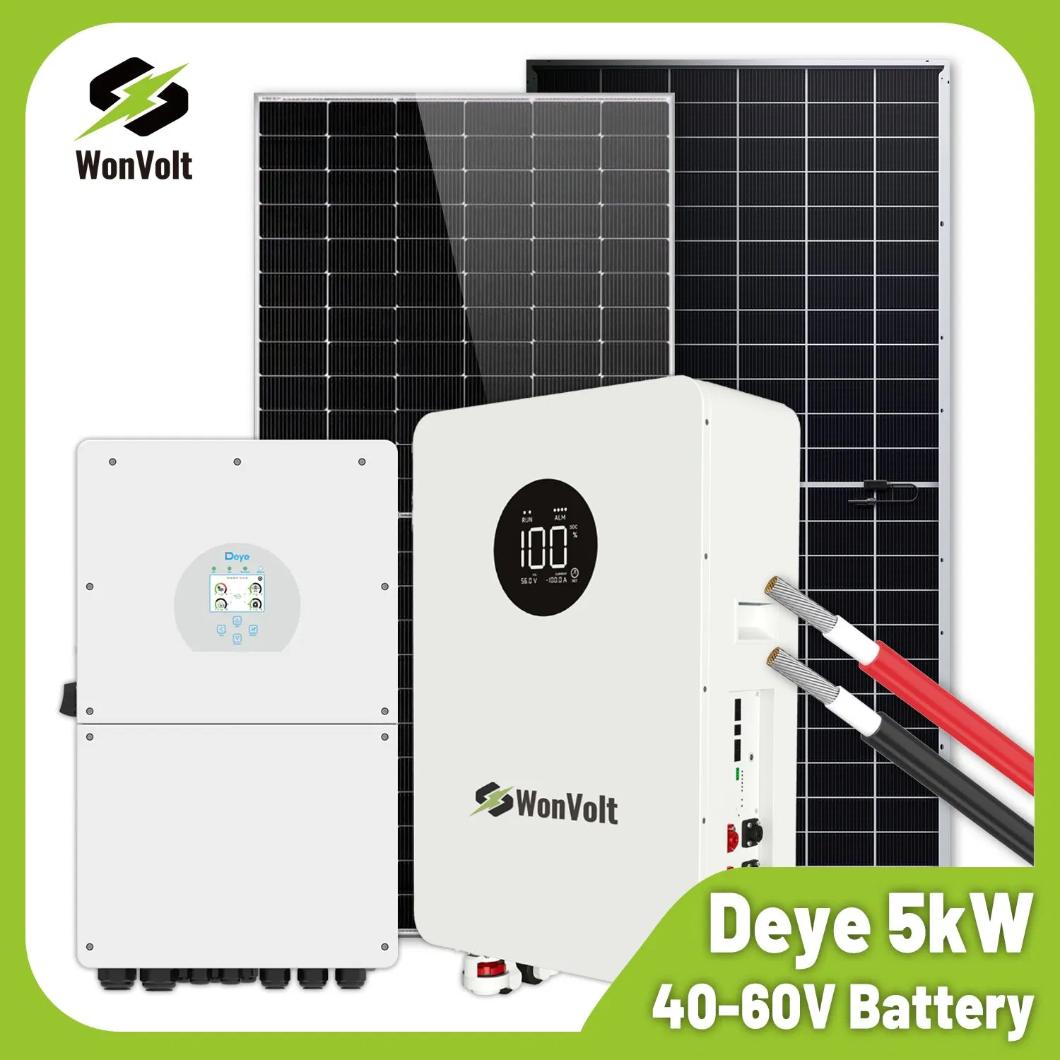 Hybrid 10kwh 15kwh Energy Storage System 8kw 10kw Solar Power System on Rooftop