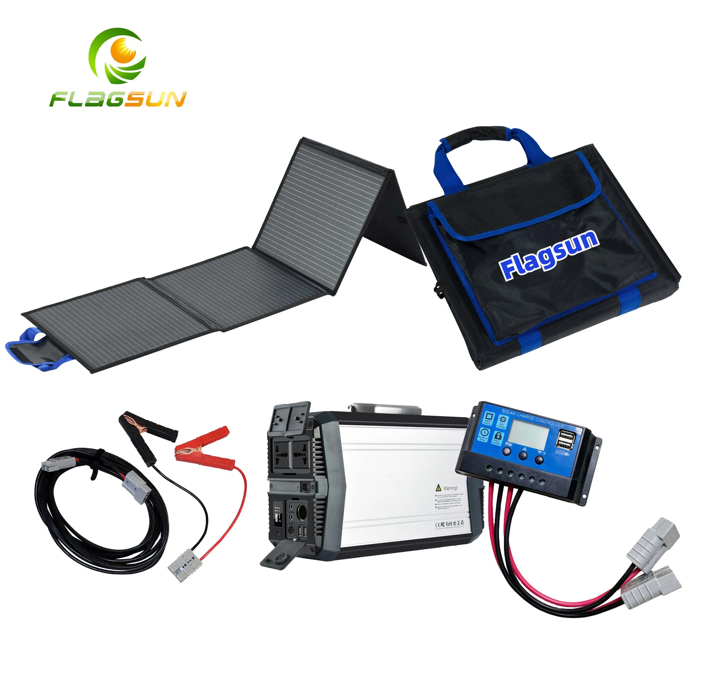 Portable Solar Energy System 500W with 130W Folding Solar Panel Bag