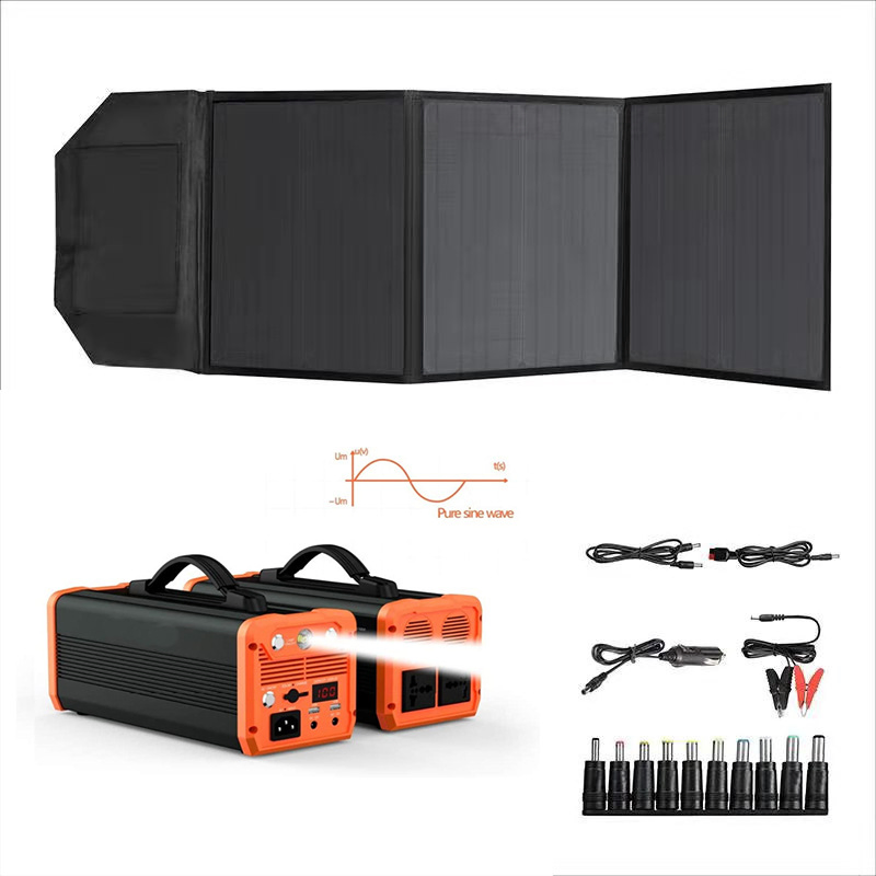 Outdoor 300W Battery Folding Solar Panel System Generator Portable Solar Power Station Storage System