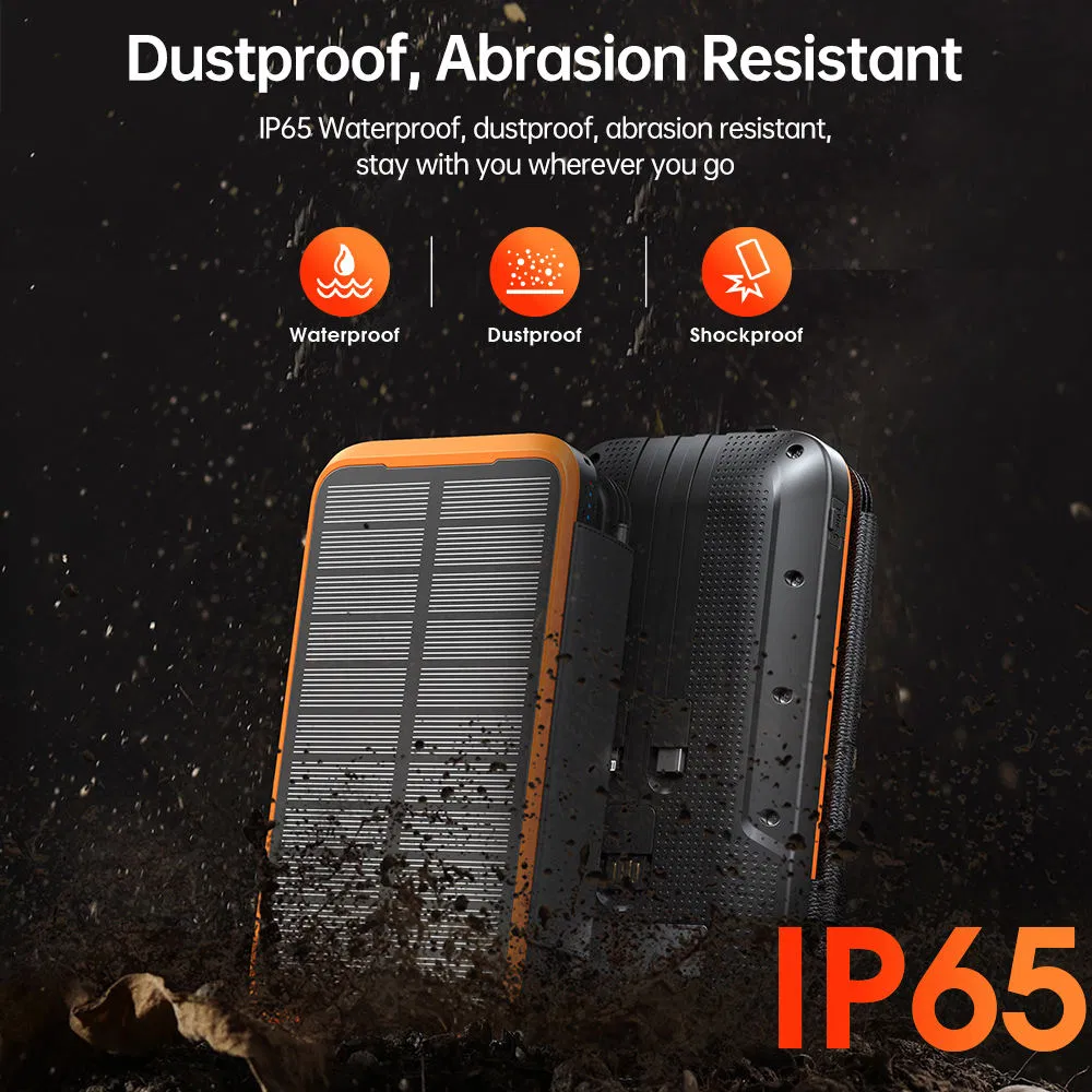 Pd 20W Fast Charging 22.5W Output 20000mAh 30000mAh Folding Panel IP65 Waterproof Dust Shock Proof Charger Solar Power Bank Solar Panel Powerbanks