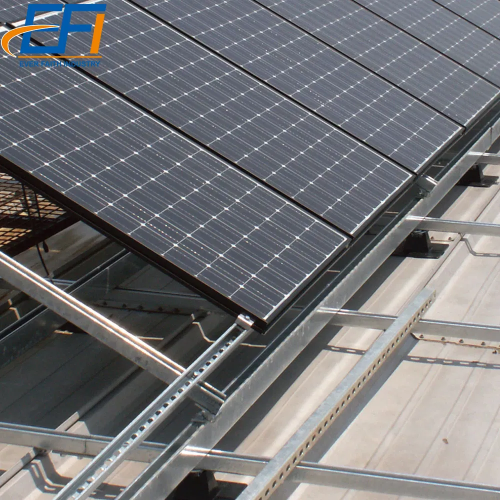 Flat Roof Top Solar Panel Racks System Fold Tribracket System for Solar Roof