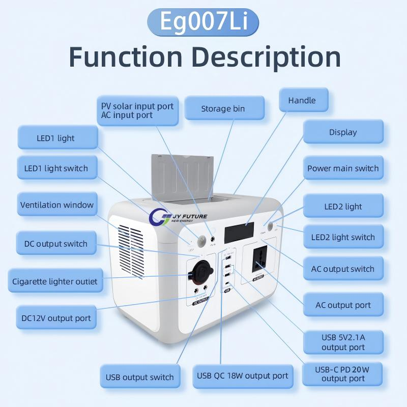 LiFePO4 Battery 1200W Portable Solar Power Bank Station Outdoor Camping Home Solar Generator with Wireless Charging
