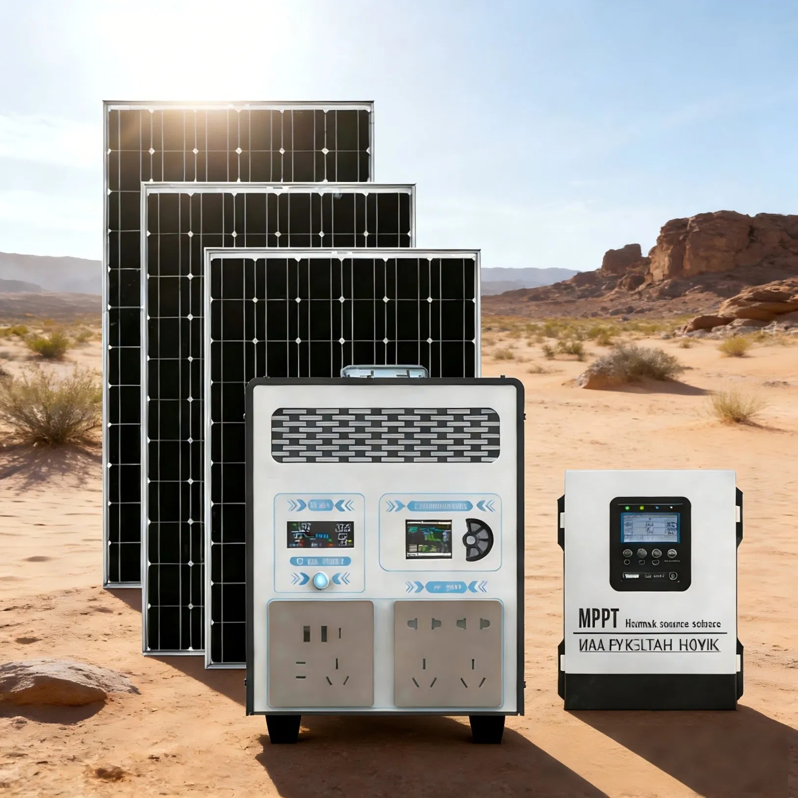Mobile Solar Energy Storage System with MPPT Inverter Solar Panel Home Outdoor Emergency Backup Power