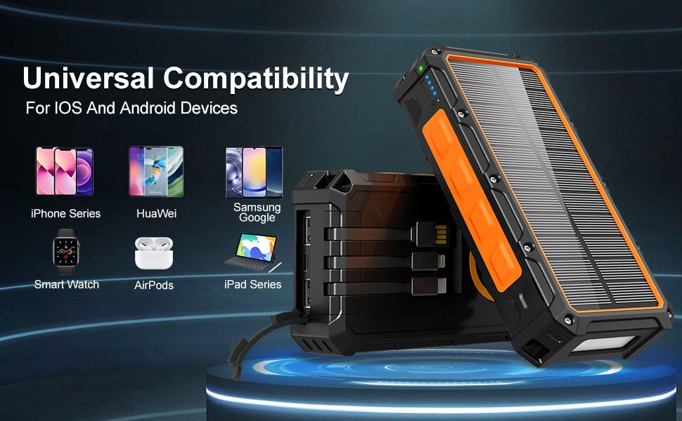 Factory Direct Solar Power Bank Wireless Charging Solar Mobile Laptop Charger 20000mAh Power Banks