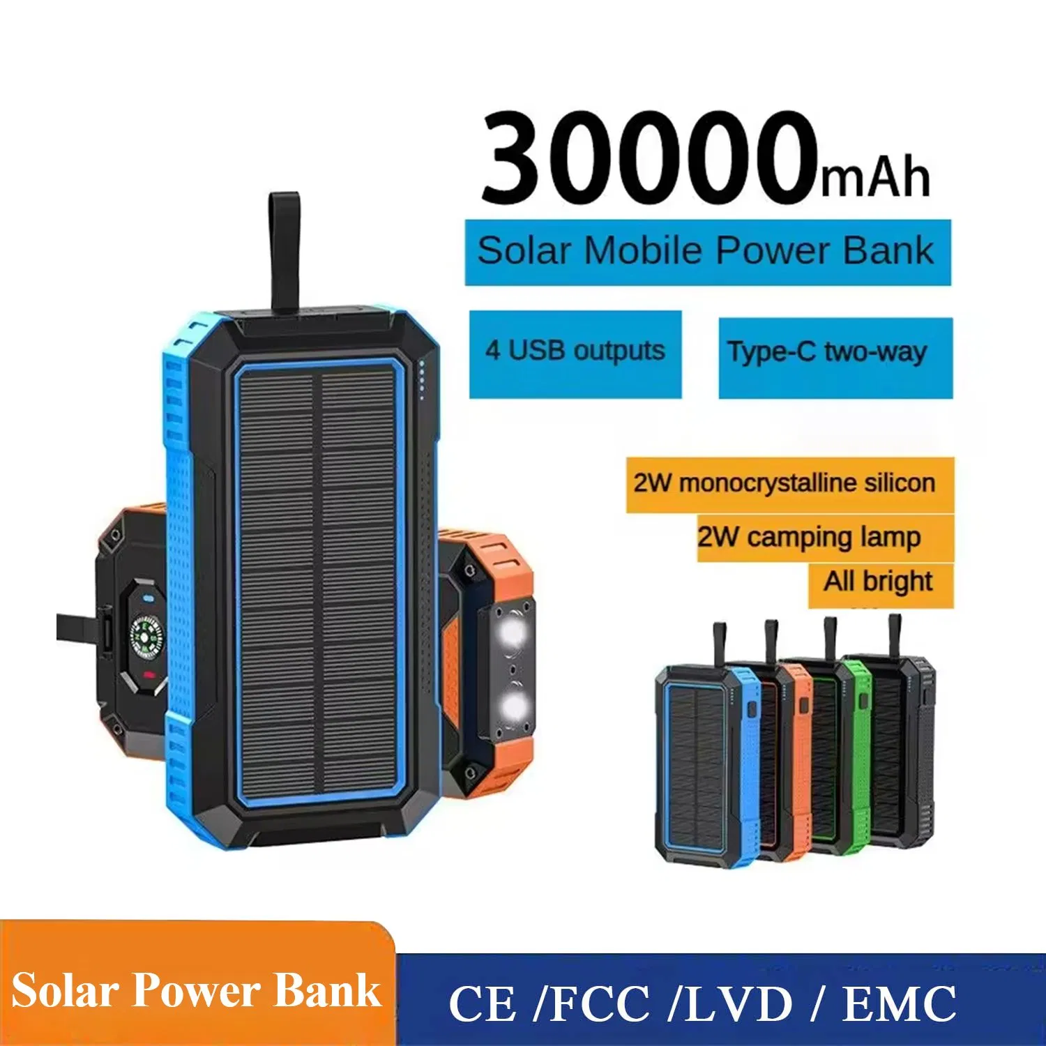 High Quality 15W Wireless Charging 22.5W Super Fast Charge Solar Power Bank