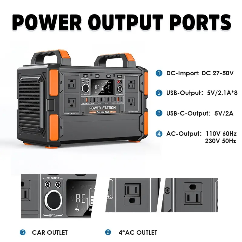 Best Sellers 1200W Portable Solar Generator 1008wh LiFePO4 Outdoor Camping