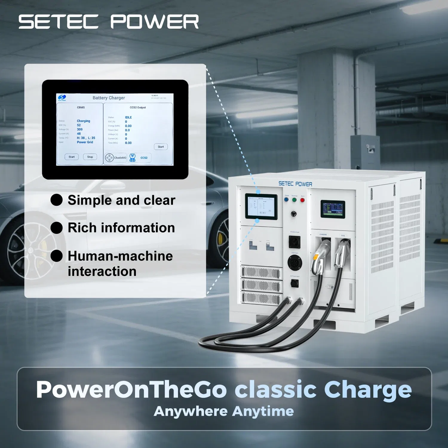 SETEC POWER High-Capacity 30kWh to 1MWh Emergency Battery Storage System for Backup Power and EV Charging