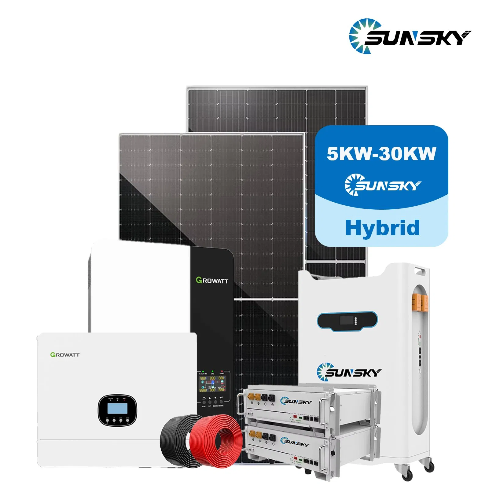 Solar System Complete Portable Home Emergency Backup 5kw 10kw Solar Power System Hybrid on Grid off Grid Solar Energy