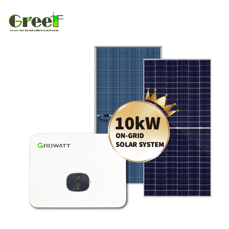 High Conversion Photovoltaic Panels 10kw Small on-Grid Solar System for Home Use