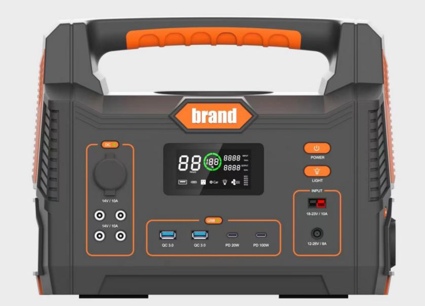 Portable Moveable Multiple Solar Car Mains Charging Security Tested Inupt DC AC USB Type Lighting Output Outdoor Camping Emergency Storage Power Bank