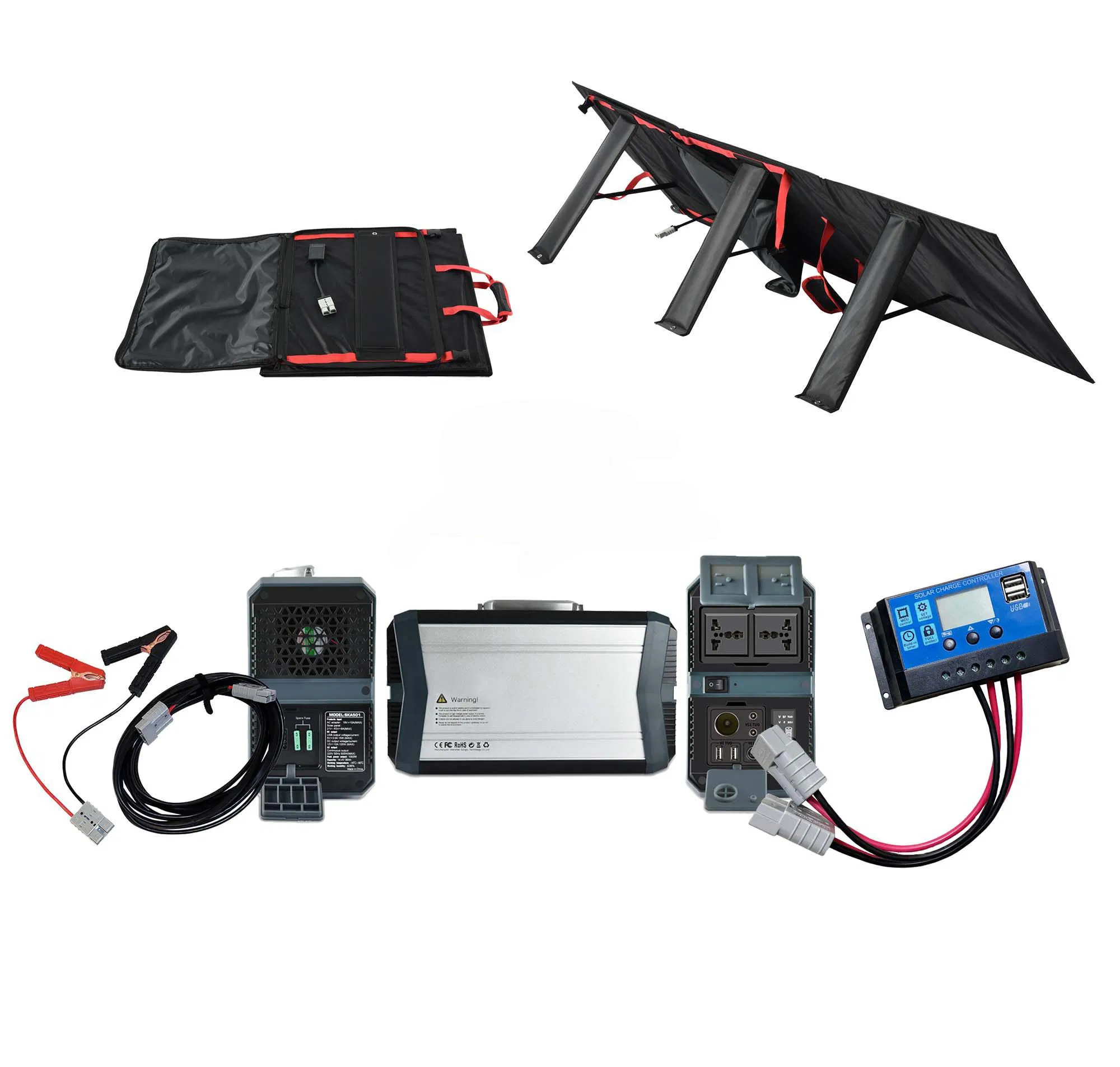 All in One 220V Multifunction Portable Solar Generator System Folding Solar Panels 500W Load Power Station Battery Pack