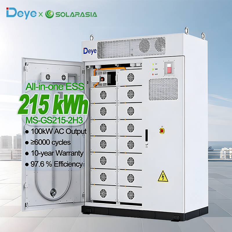 Deye Ess Lithium Ion Battery Ms-GS215-2h3 100kw 215 Kwh All in One Solar Battery Energy Storage for Energy Storage Solution