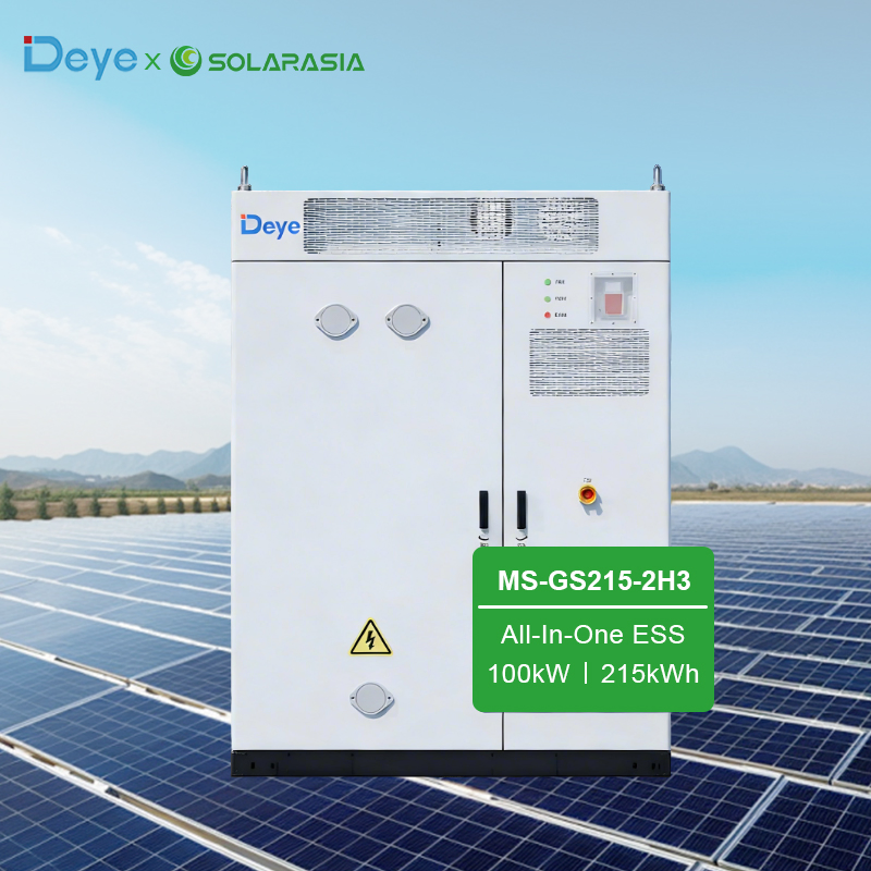 Deye Energy Storage Battery Ms-G215-2h3 100kw 215kwh Hv All in One Ess Battery Air Cooled Container LFP Battery for Commercial