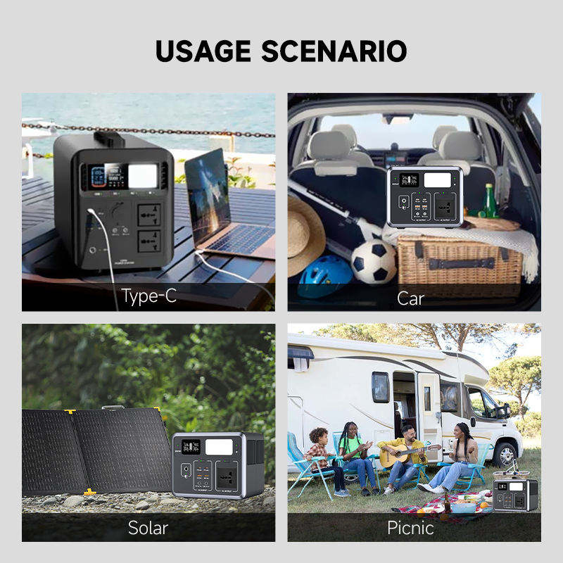 Home Energy Storage System 5000W 3000W 2400W 1500W 500W 300W Solar Generator Outdoor Emergency Backup Portable Power Station