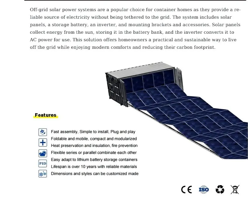Solar Container System Details