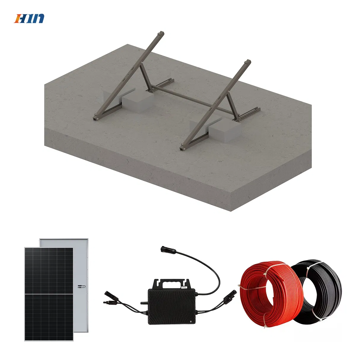 2-Panel Solar Panel Kits Balcony Solar energy Installation for Flat Ground