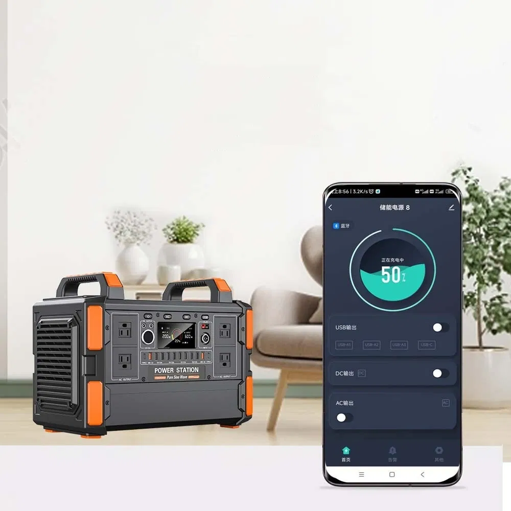 110V LiFePO4 Portable Power Station Solar Generator 1200W for Home and Outdoor