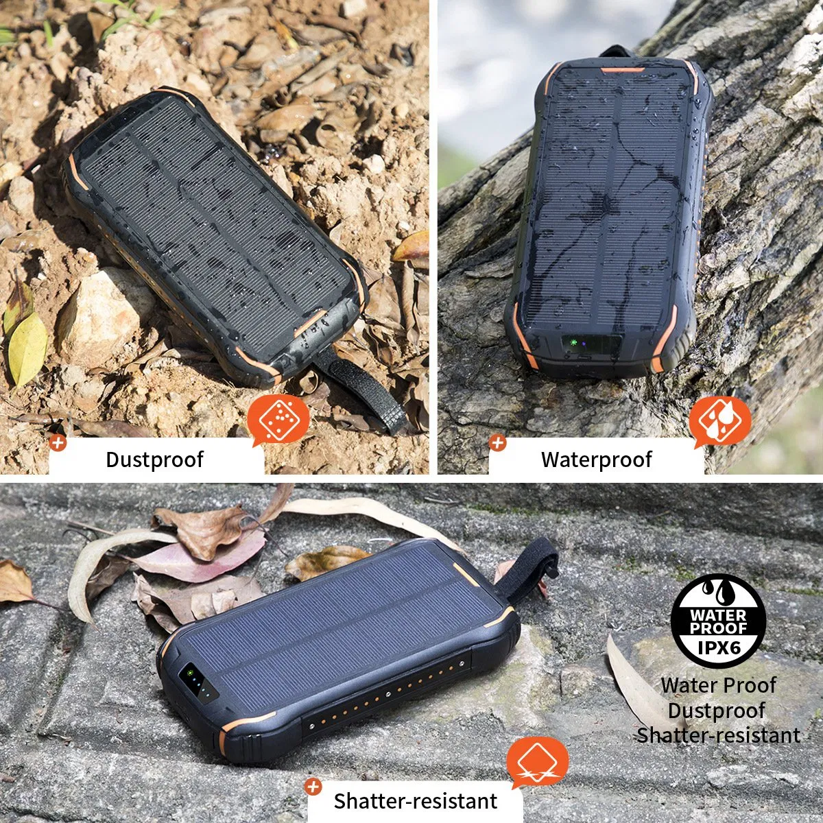 Superspeed Waterproof Outdoor Solar Power Bank 26800mAh Wireless Fast Charging Mobile Power Bank with Super Large Capacity CE