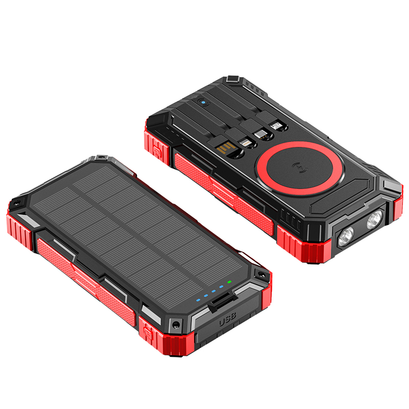 Outdoor Emergency Lights 20000mAh Magnetic Wireless Charging High Capacity Solar Power Bank