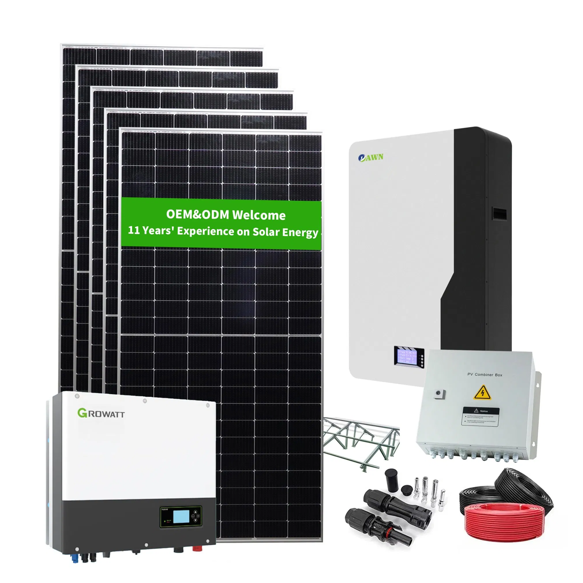 Rooftops Balcony Photovoltaic Complete off Grid 1000W 3kw 5kw 6kw 10kw 12 Kw 15kw Battery Storage Panel Set Energy Hybrid PV Solar Power Systems Price for Home