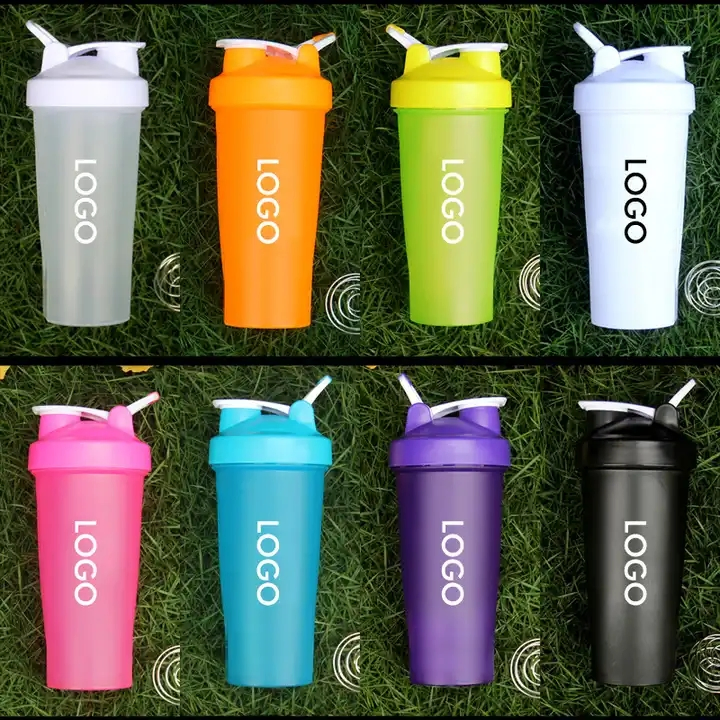 Wholesale Sport Shaker Water Bottle Personalized Custom Logo Protein Sport Plastic 600ml Shaker Gym Bottle Portable Sports Shaker