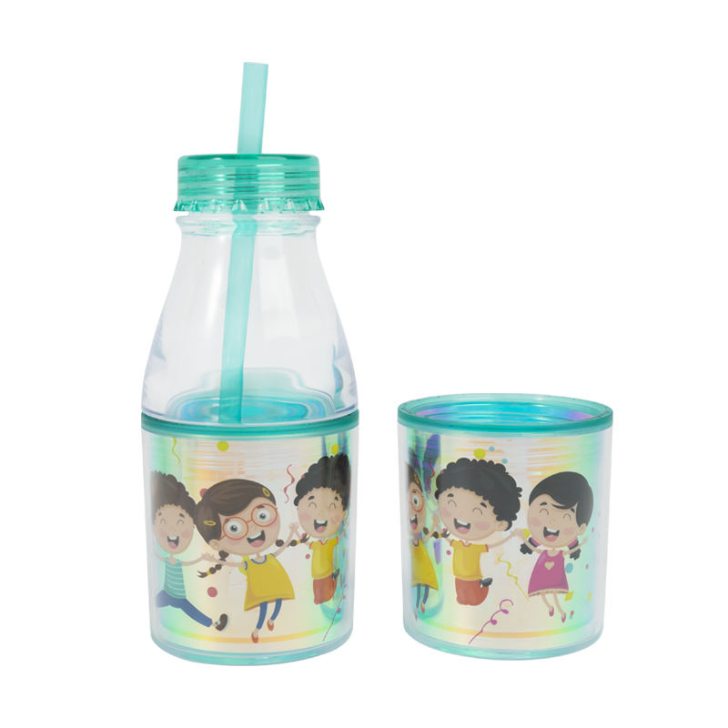 Reusable Kids Water Bottle with Straw - Eco-Friendly Design