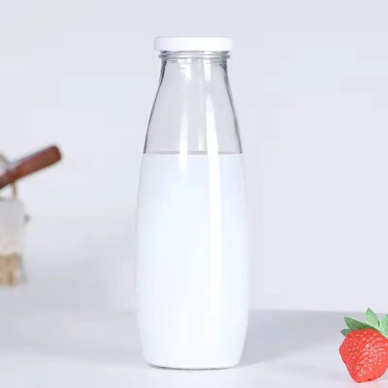 Glass milk bottle view 6