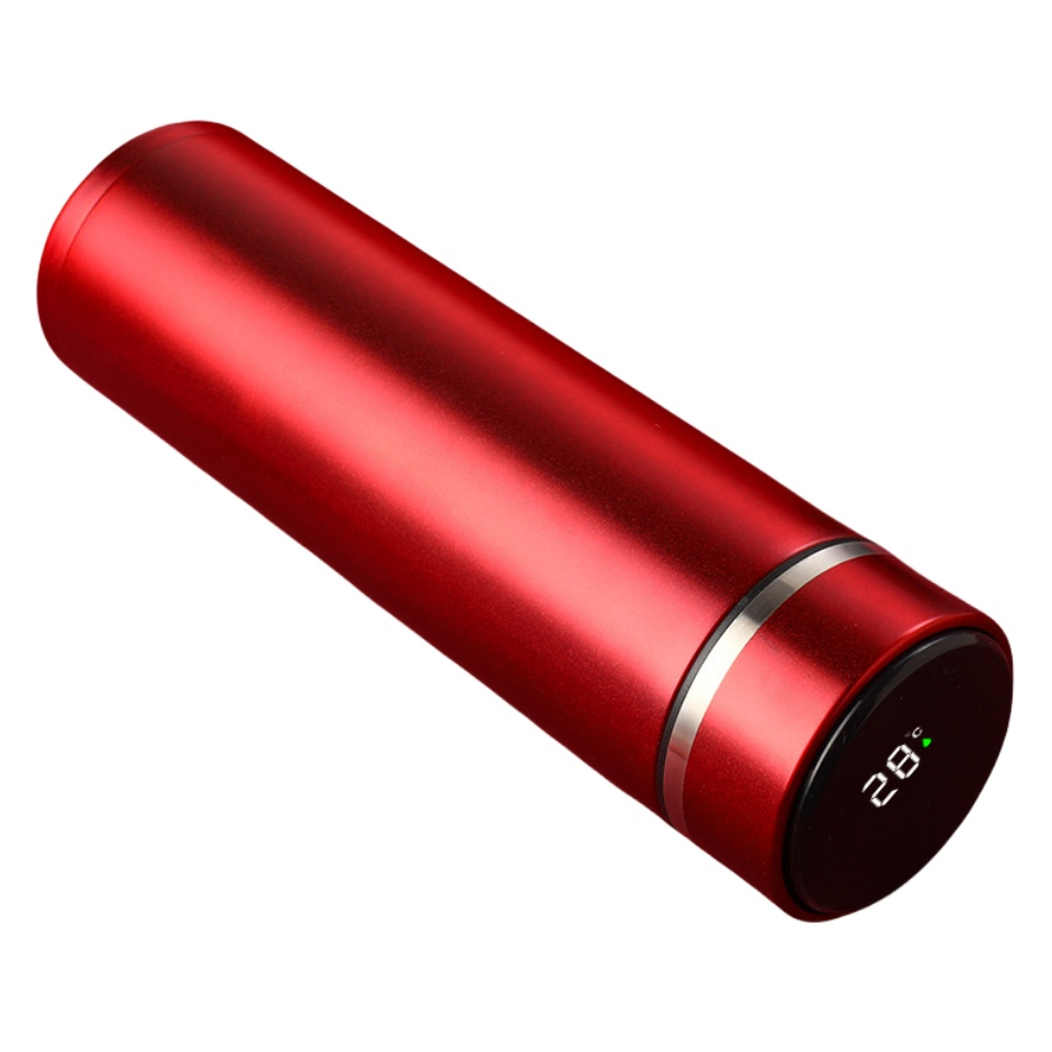 500ml Double Wall Smart Hot Water Thermos 304 Stainless Steel Water Bottle Insulated Vacuum Flask Temperature Display Smart Thermos Cup with Tea Infuser