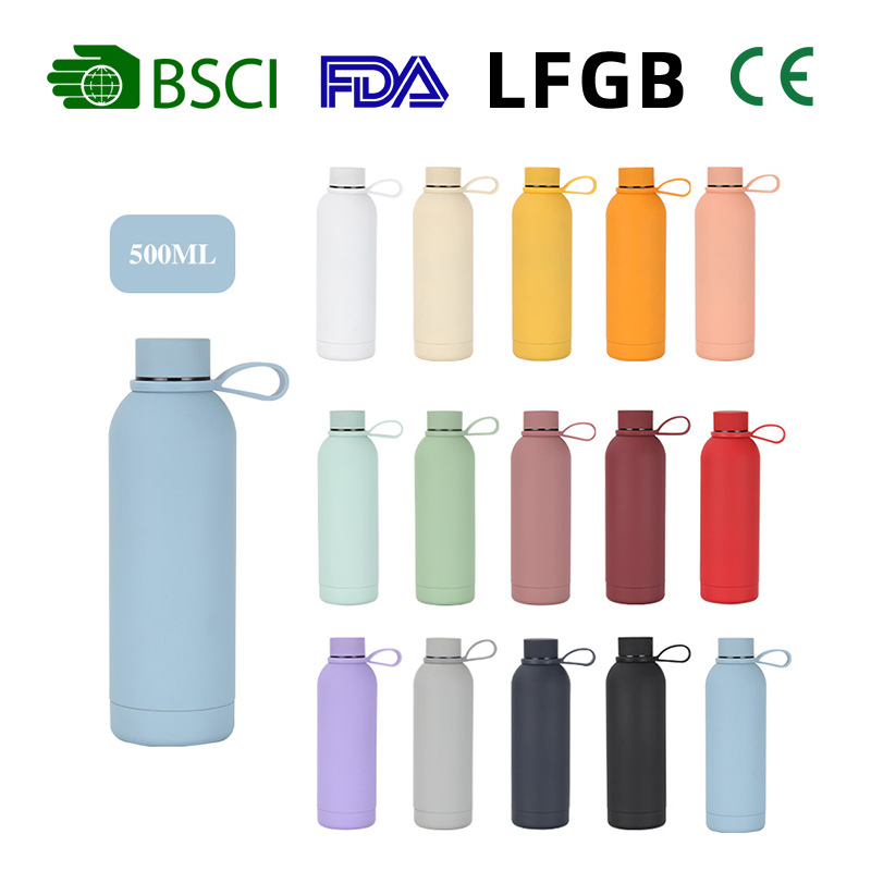 500ml 750ml 1000ml Double Wall Stainless Steel Vacuum Flask Insulated Narrow Mouth Sports Water Bottle with Custom Logo