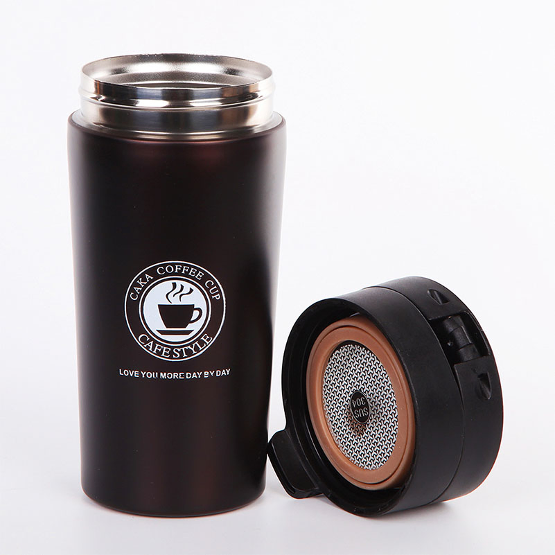 Durable Stainless Steel Coffee Water Bottle Leakproof Flip Lid Portable Insulated