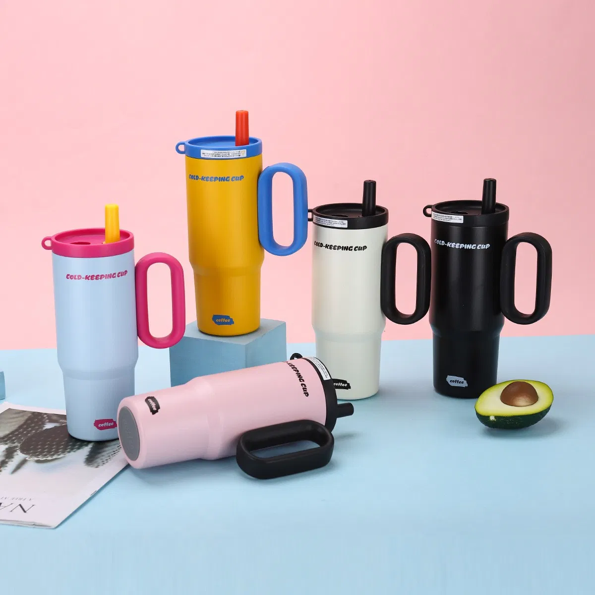 Customized Double-Layer Vacuum Insulated Vacuum Flask Tumbler New Large-Capacity 316 Stainless Steel Gift Cup Water Bottle for Vehicle Use for Iced