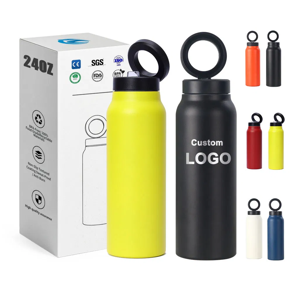 Custom Magsafe Water Bottle Double Wall Vacuum Flask Insulated Stainless Steel Magnetic Water Bottle with Magnetic Lid