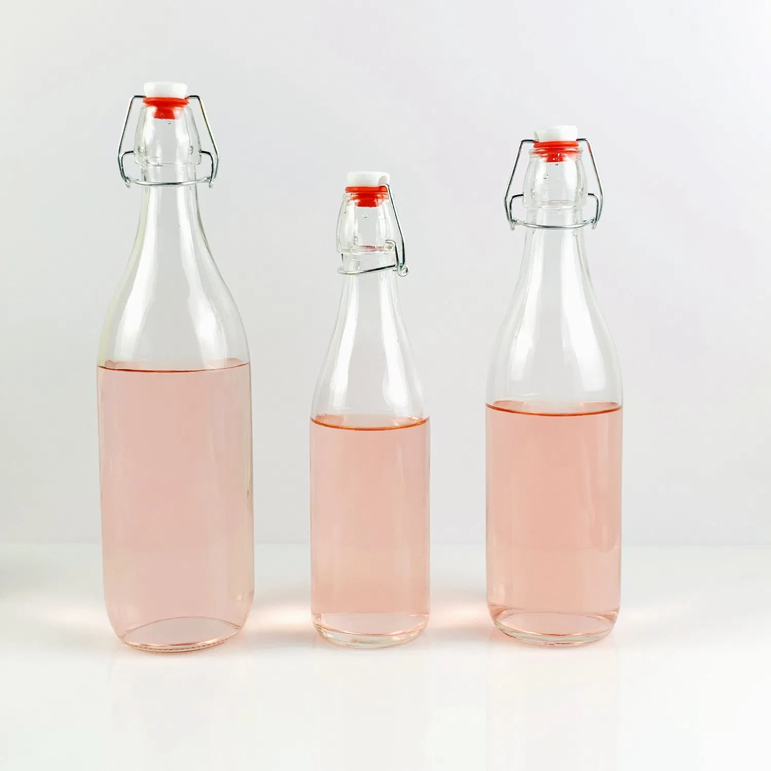 750ml 1000ml Classic Unique Easy Flip Lid Clear Drink Beer Wine Water Bottles Glass Swing Top Bottle with Airtight Stopper Cap
