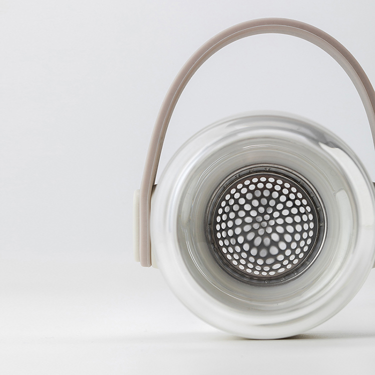 Grinkwell 12oz Double Wall New Design Glass Water Bottles with Two Compartments