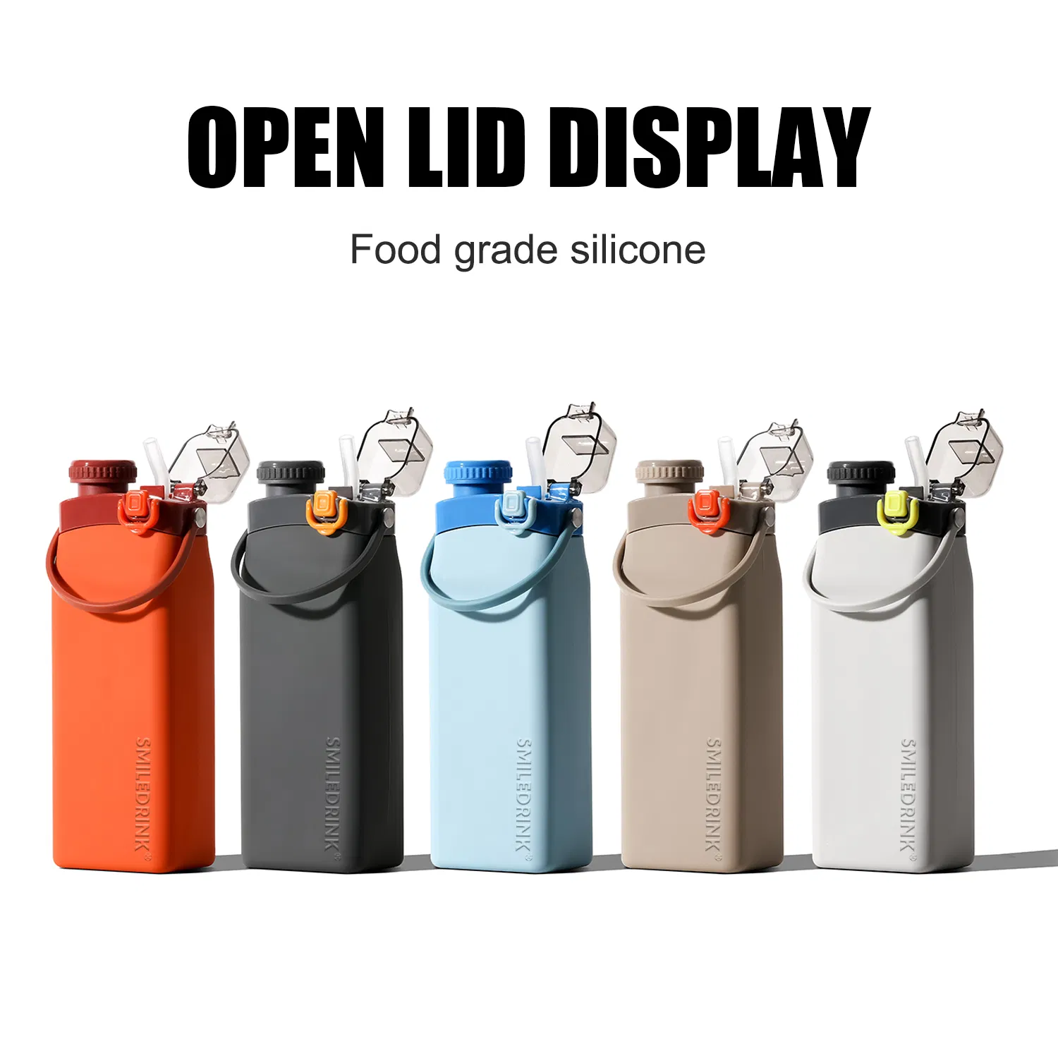 Eco-Friendly Leakproof Lightweight Reusable Outdoor Sport Portable Foldable Silicone Collapsible Water Bottles for Kids